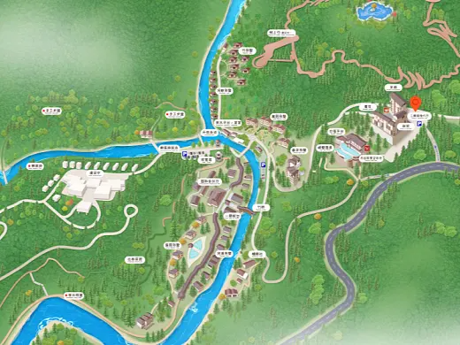 郑场镇结合景区手绘地图智慧导览和720全景技术，可以让景区更加“动”起来，为游客提供更加身临其境的导览体验。