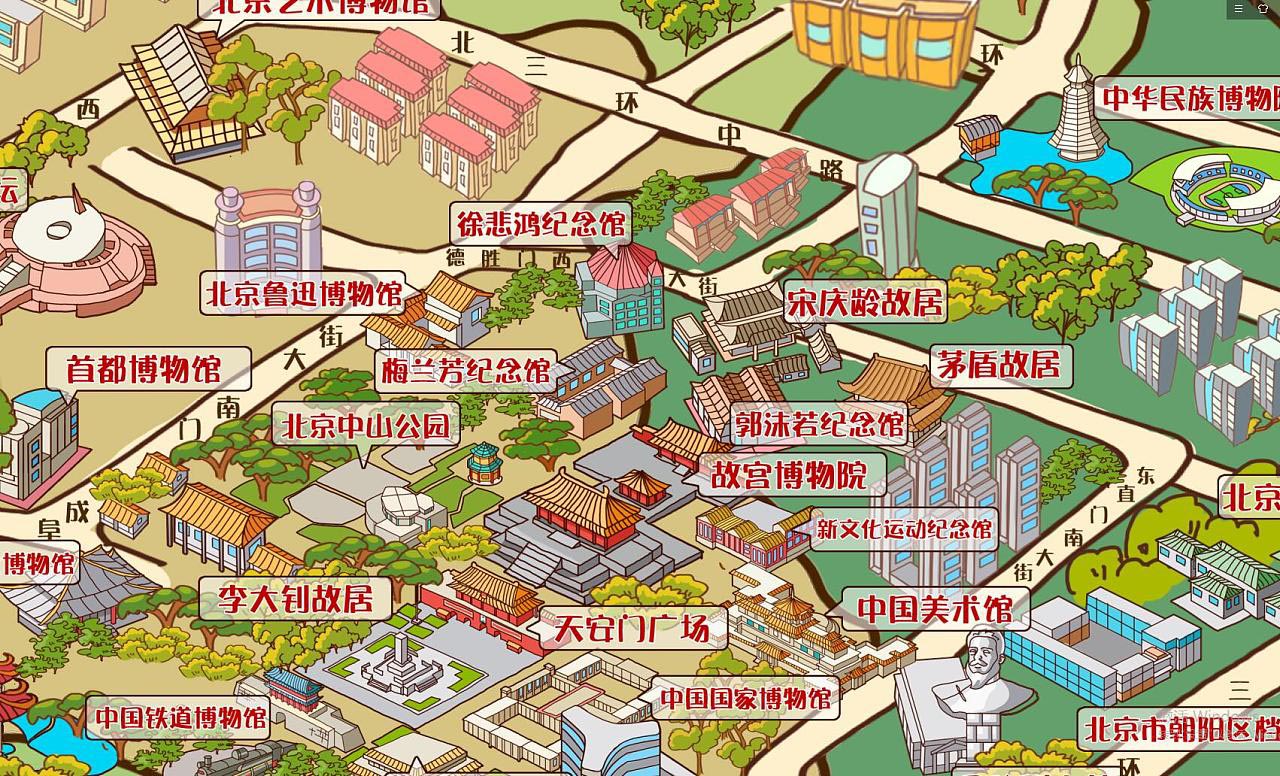 郑场镇手绘地图景区的文化印记